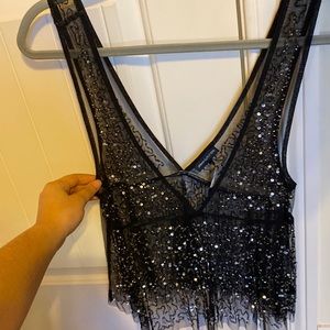 Sequin mesh tank